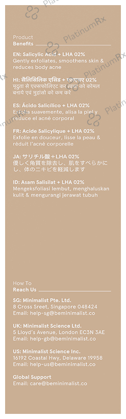 Minimalist Salicylic Acid + 02% LHA Body Wash - Reduces Body Acne