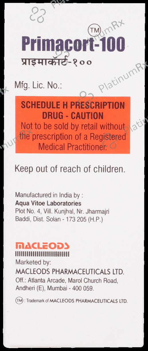 Primacort 100mg Injection 10ml