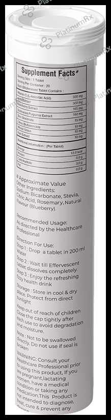 Miduty Ultimate Defence Immunity Booster Drink Effervescent Tablet Blueberry