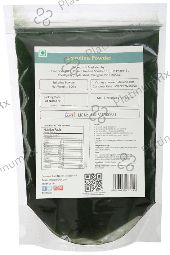 Nutriwish Spirulina Powder 500 gm