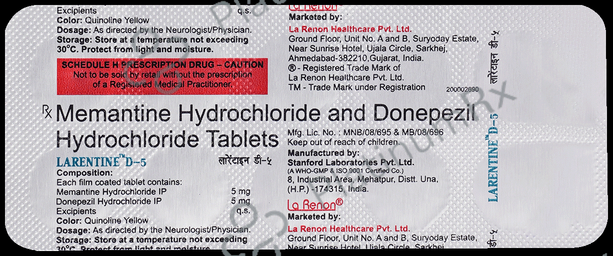Larentine D 5mg/5mg Tablet