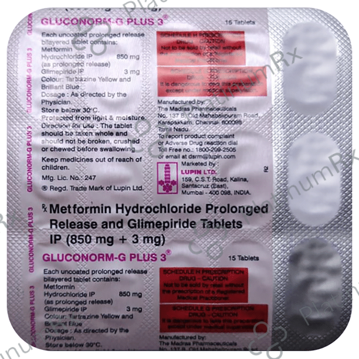 Gluconorm-G Plus 3 Tablet PR 10 Tablet PR