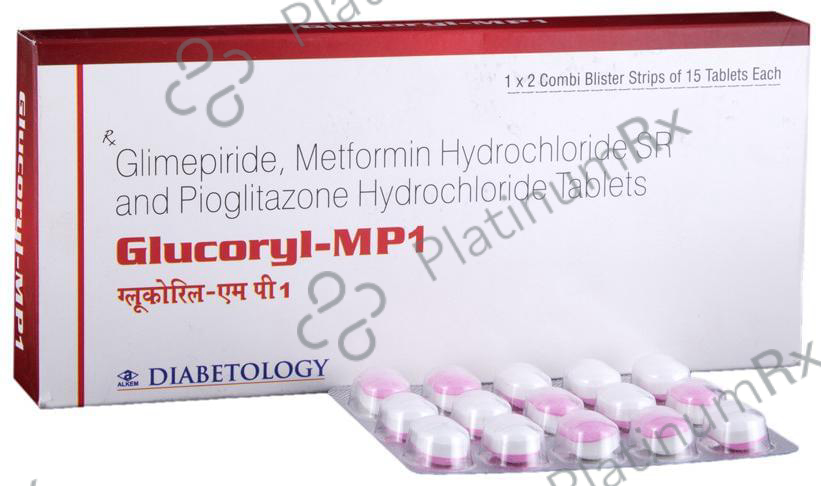 Glucoryl MP1 1/500/15mg Tablet SR 15s