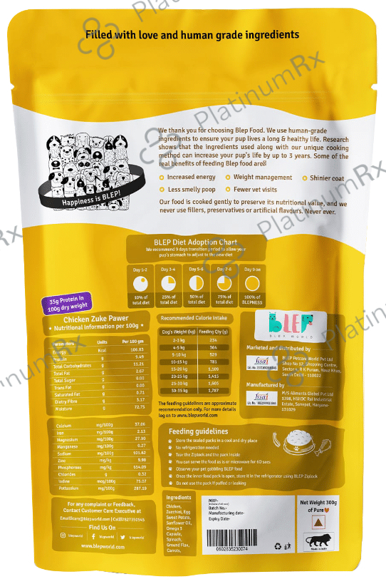 Blep World Chicken Zuke Pawer Wet Dog Food (300gm Each) 1 Pack