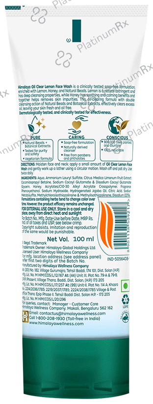 Himalaya Oil Clear Lemon Face Wash 100 ml
