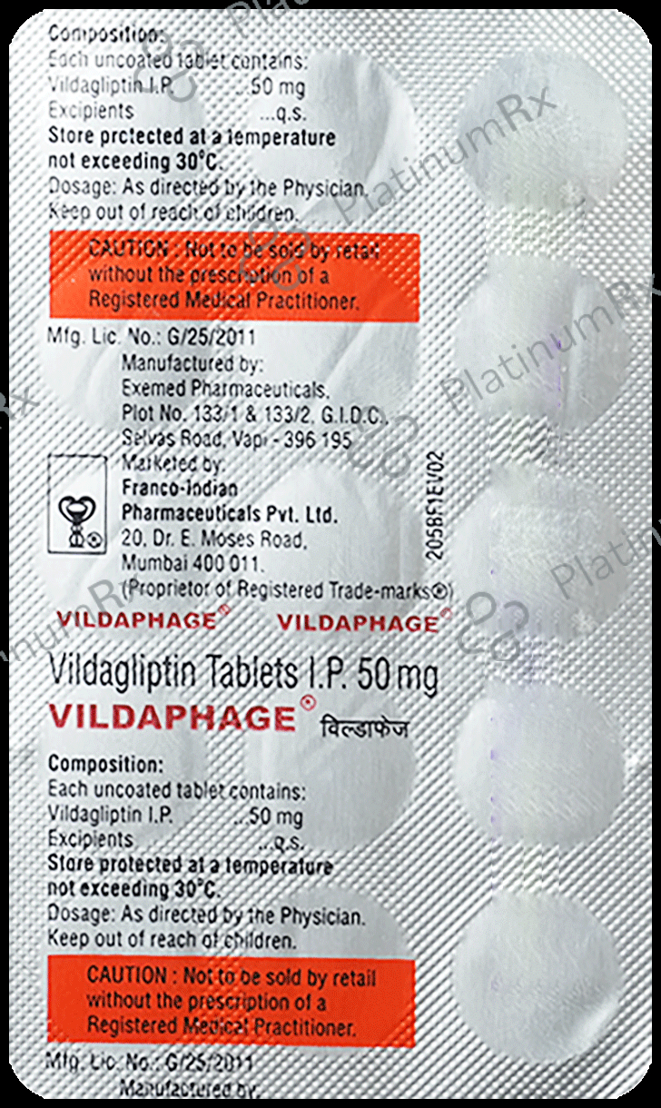 Vildaphage 50mg Tablet 15s