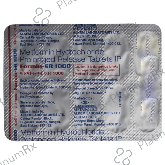 Formin SR 1000mg Tablet PR 15s