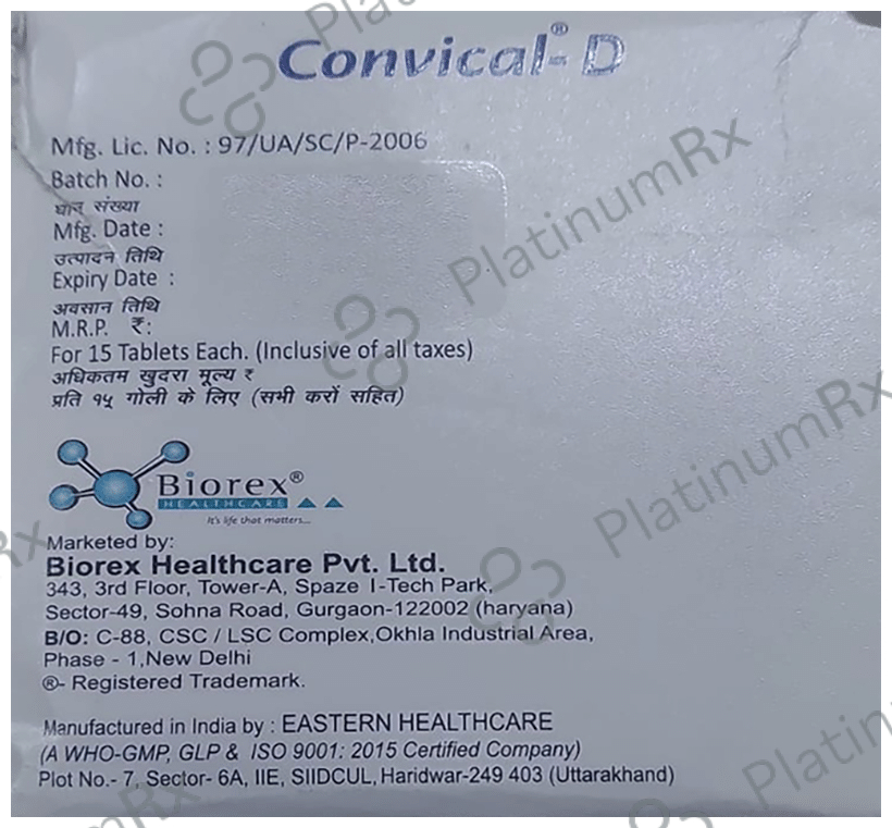 Convical-D Tablet 15 tablets