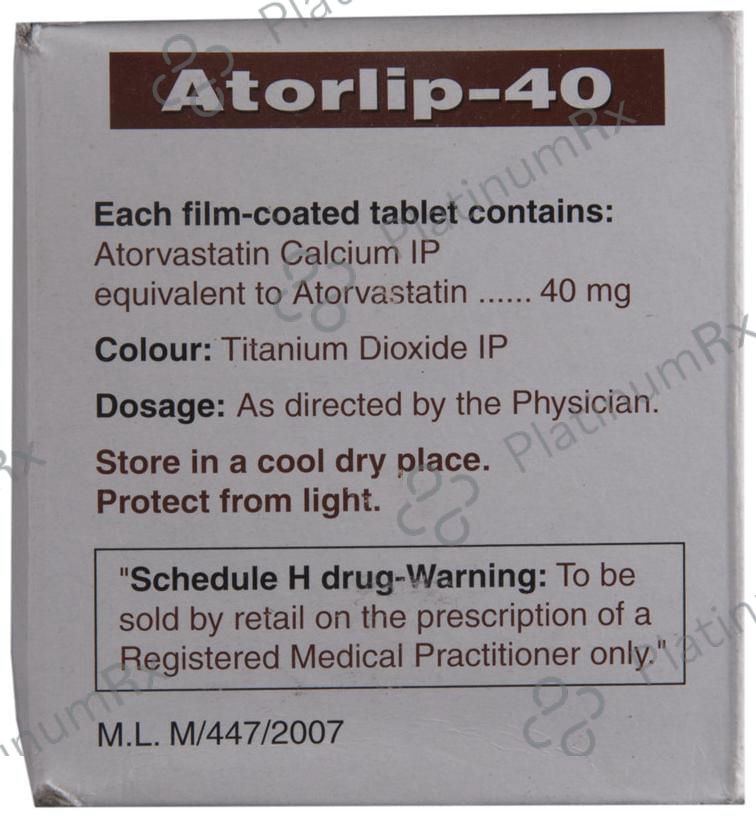 Atorlip 40mg Tablet 10s