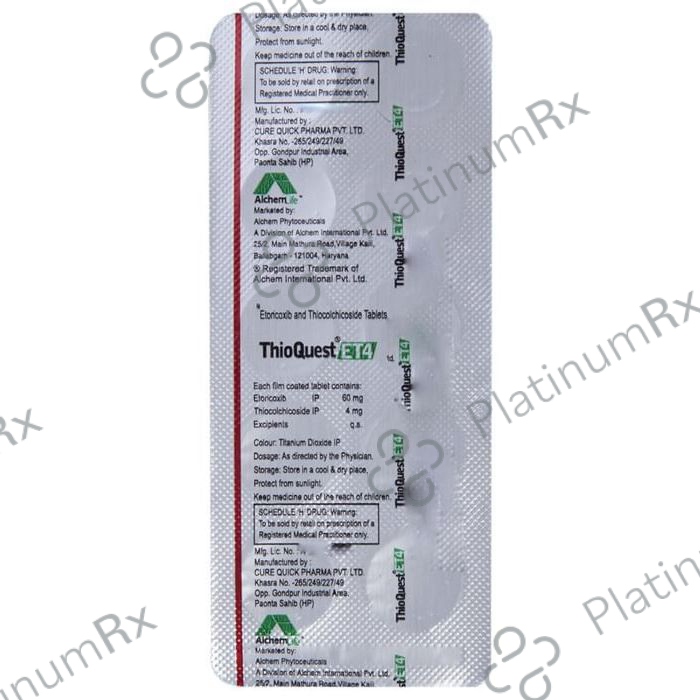 Thioquest ET 60/4mg Tablet 10s