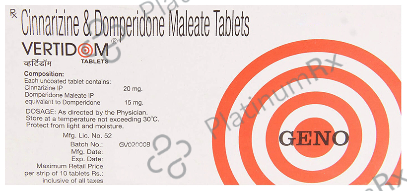 Vertidom 20/15mg Tablet 10s