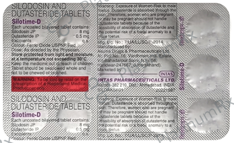 Silotime D 0.5/8mg Tablet 15s