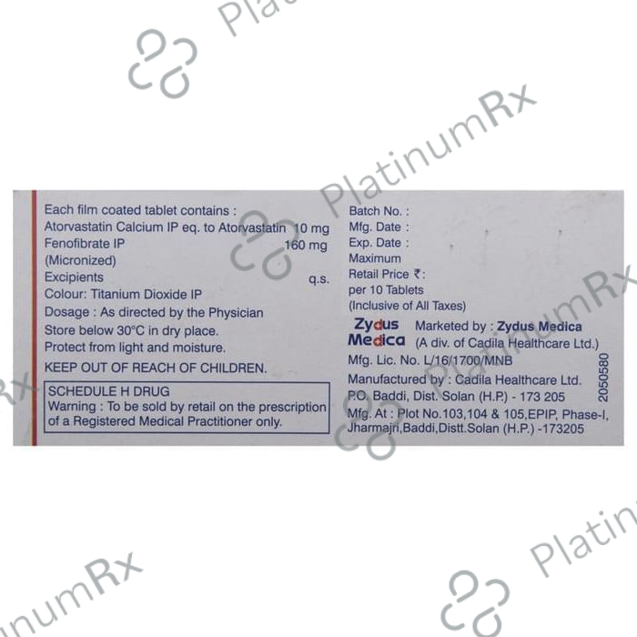 Atorva TG 10/160mg Tablet 10s