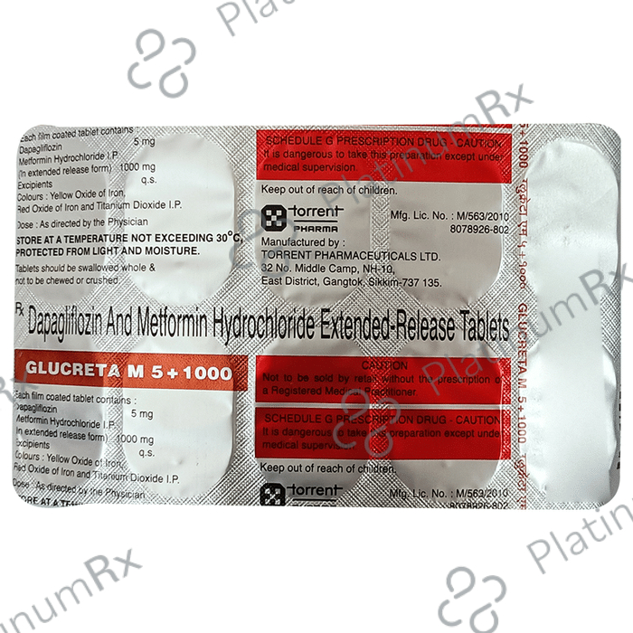 Glucreta M 5/1000mg Tablet ER 10s