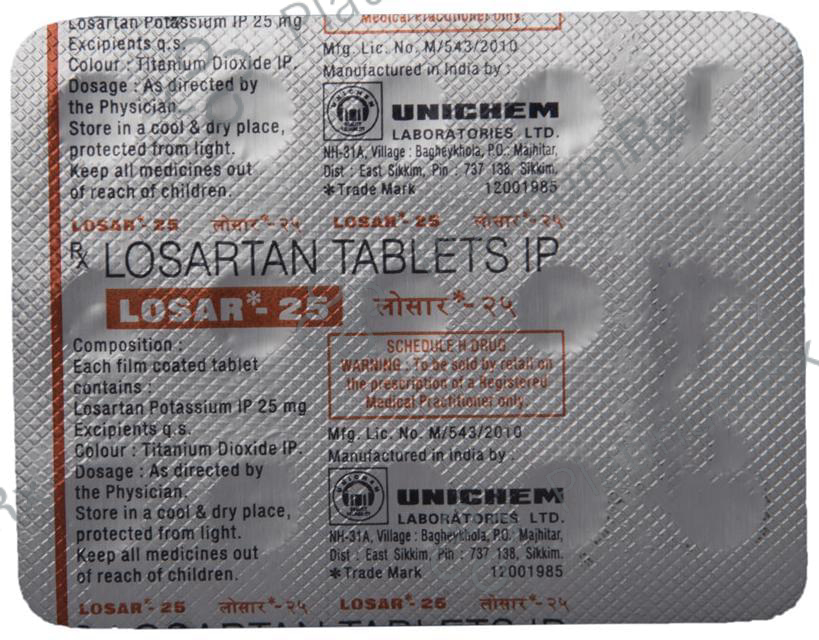 Losar 25mg Tablet 15s