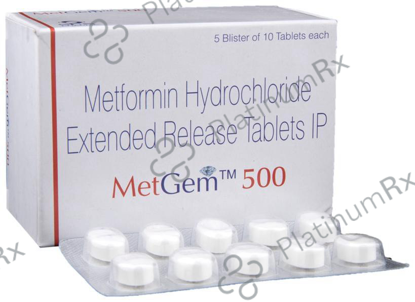 Metgem ER 500mg Tablet 10s