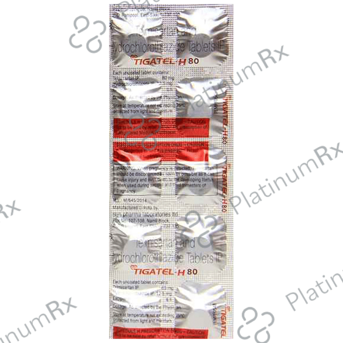 Tigatel H 80/12.5mg Tablet 10s