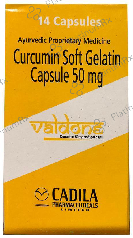Valdone Curcumin 50mg Soft Gelatin Capsule