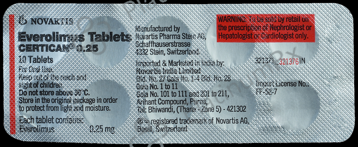 Certican 0.25mg Tablet