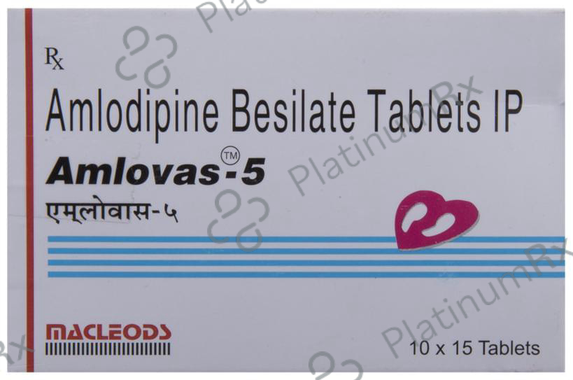 Amlovas 5mg Tablet 15s