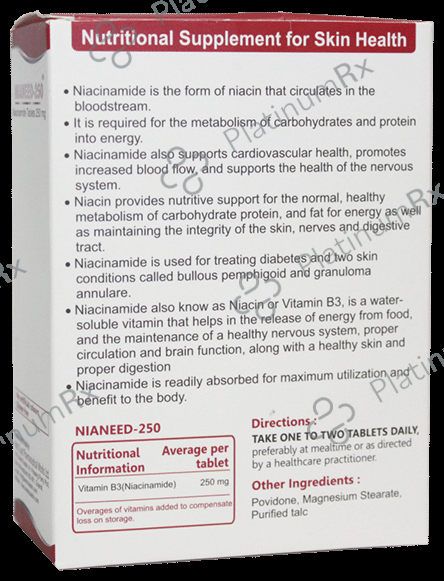 HealthVit Nianeed 250 Niacinamide Tablet