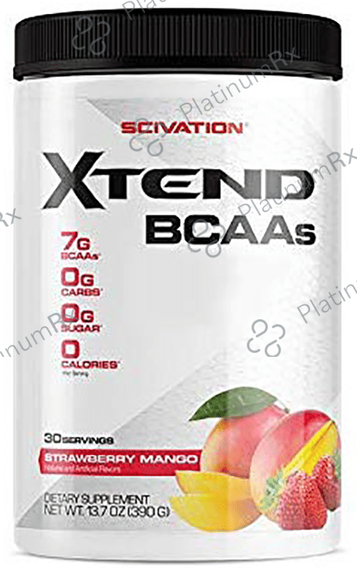 Scivation Xtend BCAA Powder with Electrolytes- For Muscle Growth & Recovery - Flavour Strawberry Mango 30 servings