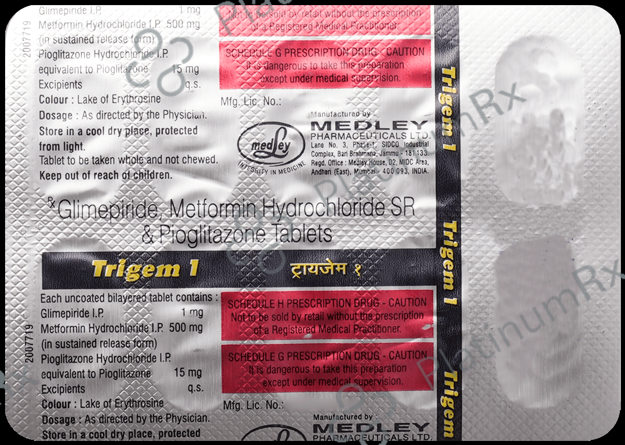 Trigem 1/500/15mg Tablet 10s