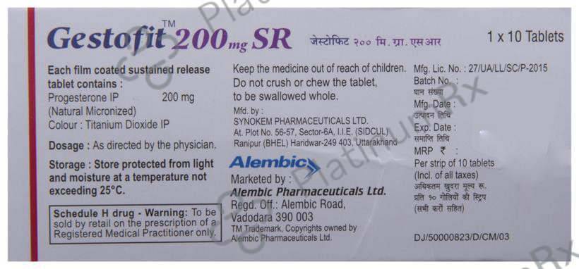 Gestofit SR 200mg Tablet 10s