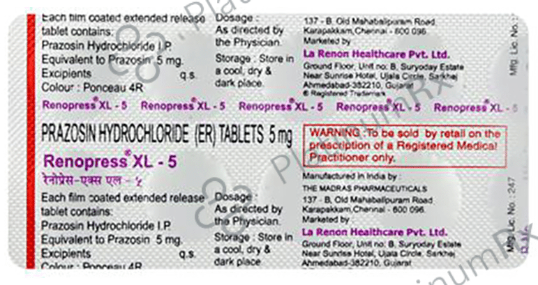 Renopress XL 5mg Tablet 10s