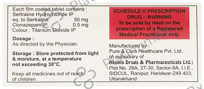 Sersam Fort 50mg/0.5mg Tablet