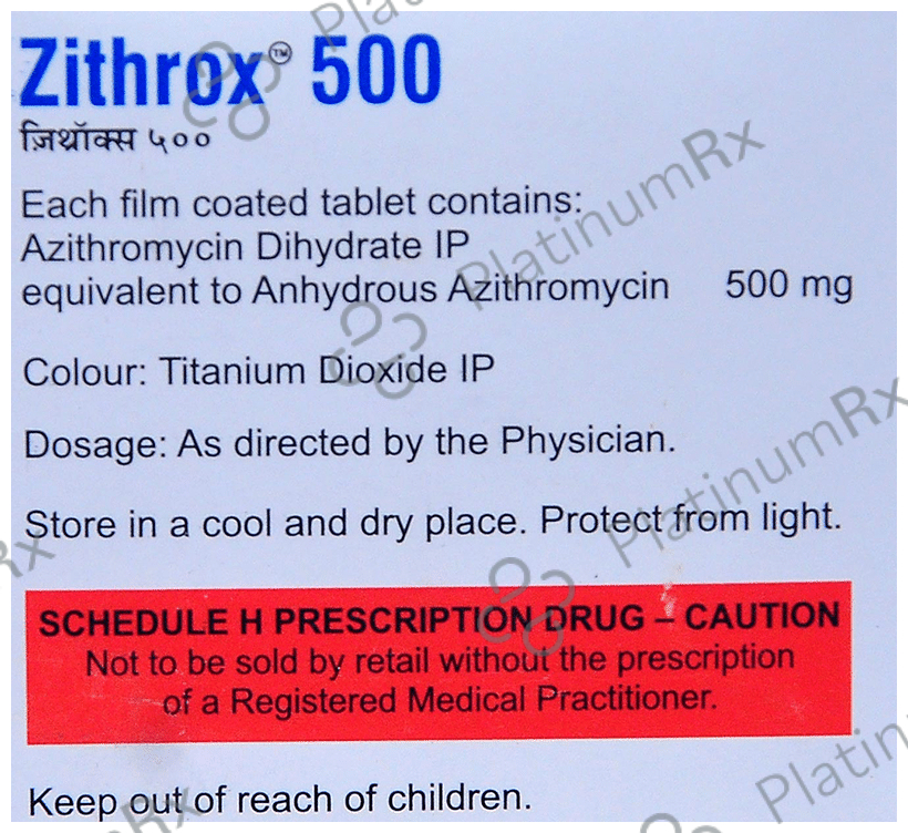 Zithrox 500mg Tablet 5s