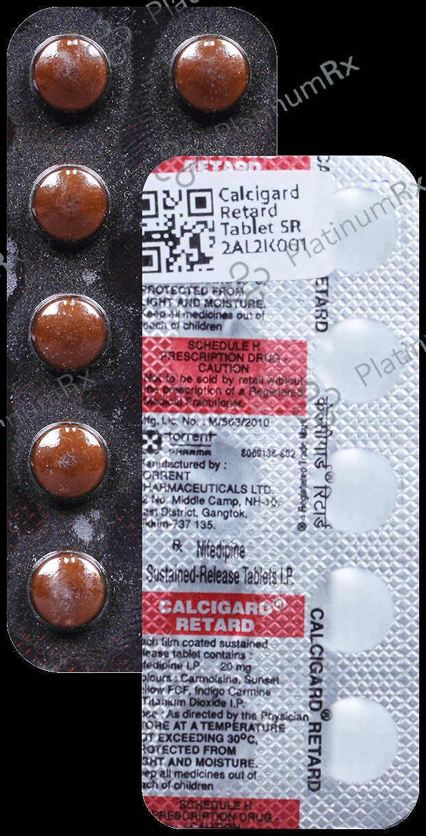 Calcigard 20mg Retard Tablet SR 10s