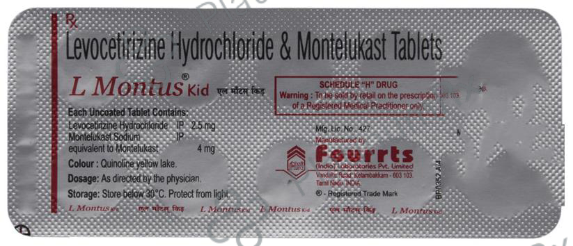 L Montus Kid 2.5/4mg Tablet 10s