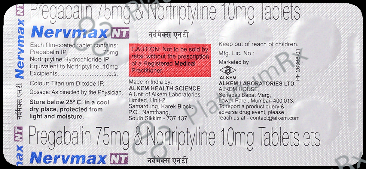 Nervmax NT 75mg/10mg Tablet
