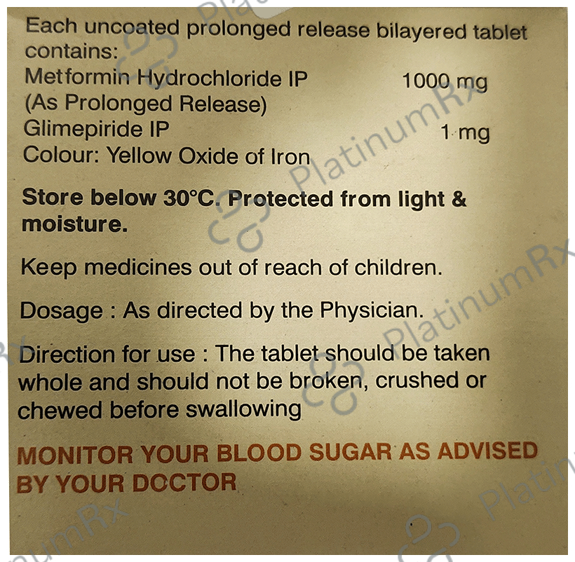 Gluconorm G 1/1000mg Tablet PR 15s