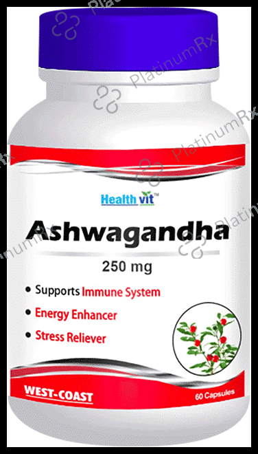 HealthVit Pure Ashwagandha Root Powder 250mg Capsule