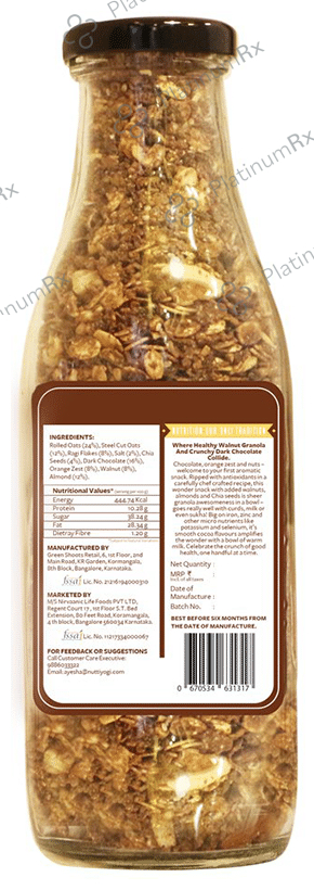 Nutty Yogi Dark Chocolate and Walnut Granola Muesli