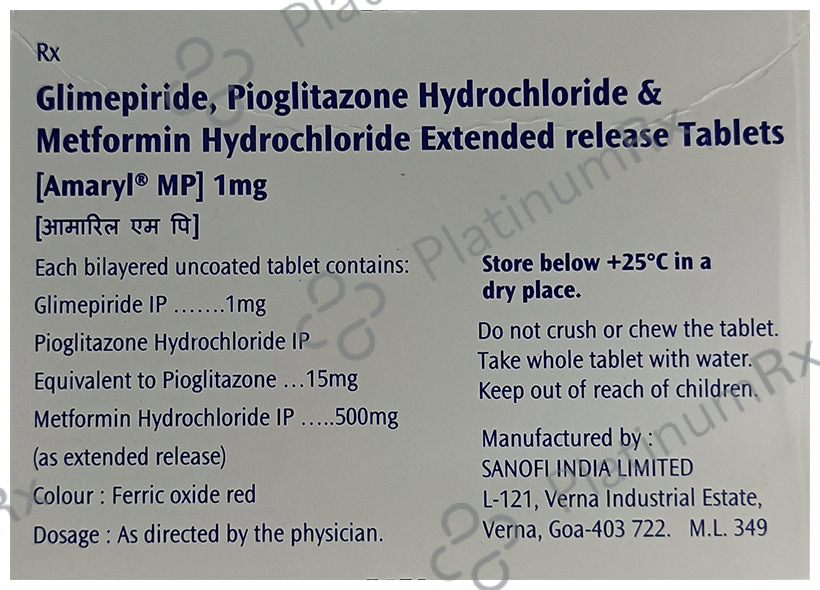 Amaryl MP 1/500/15mg Tablet ER 20s
