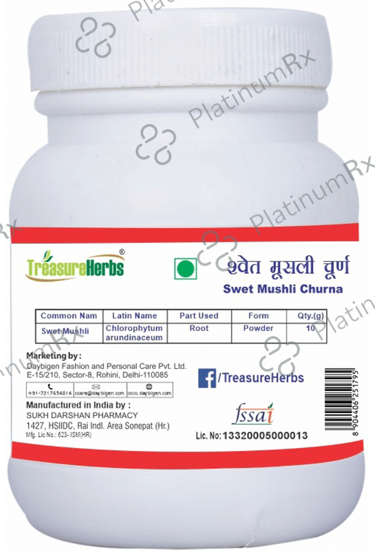 TreasureHerbs Swet Mushli Churna