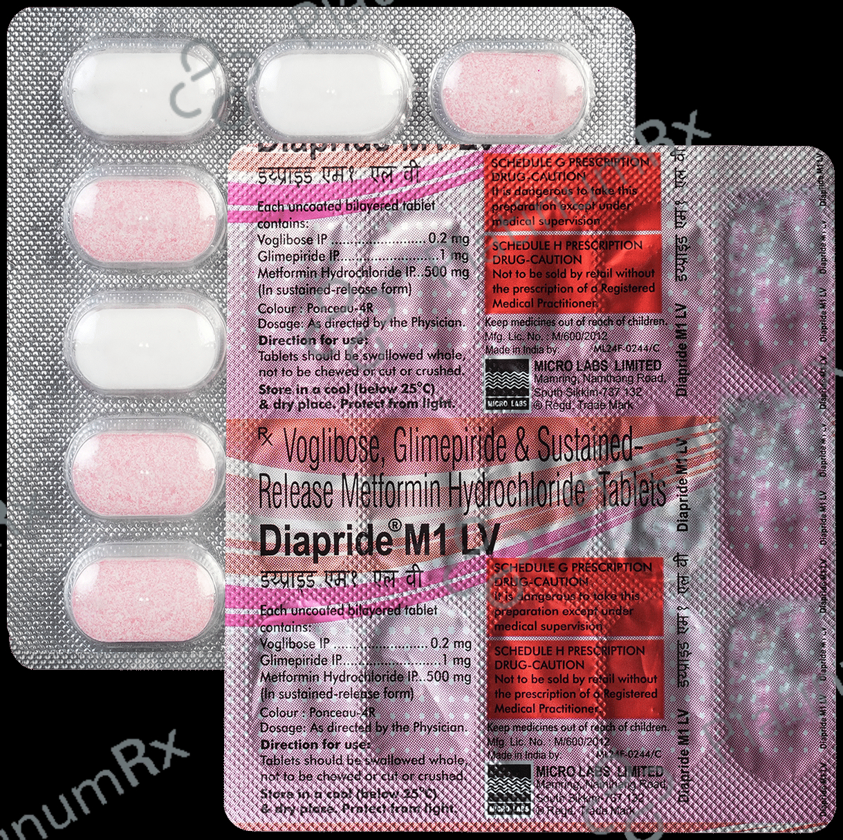 Diapride M1 LV 1/500/0.2mg Tablet SR 15s