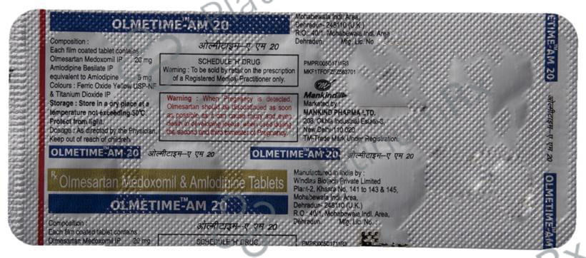 Olmetime AM 20 20/5mg Tablet 10s