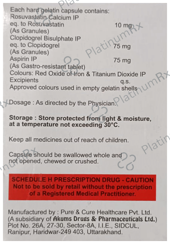 Rosycap Gold 10/75/75mg Capsule 15s