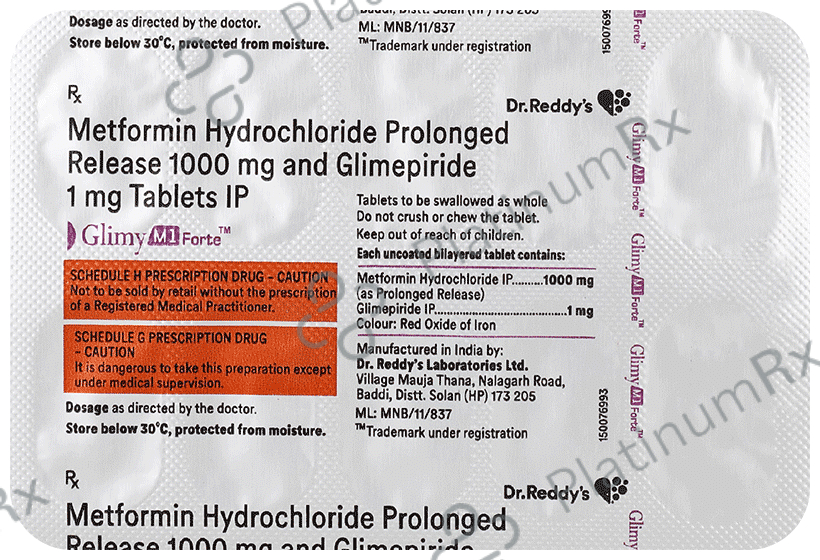 Glimy M1 Forte 1/1000mg Tablet PR 10s