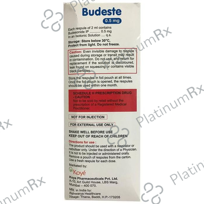 Budeste 0.5mg 2ml Respules 5s
