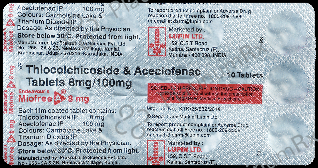 Miofree A 100/8mg Tablet 10s