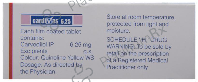 Cardivas 6.25mg Tablet 10s