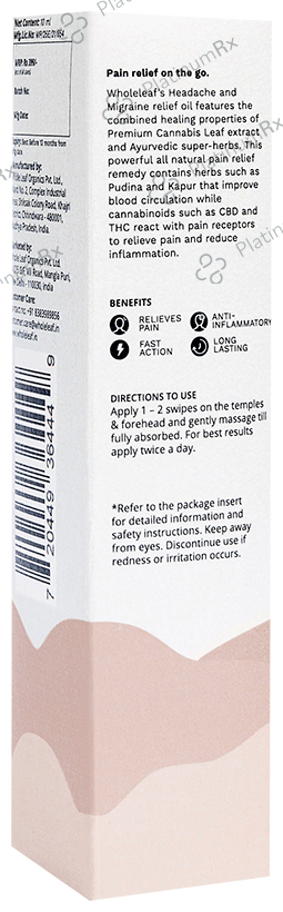 Wholeleaf Headache & Migraine Relief Oil (CBD)