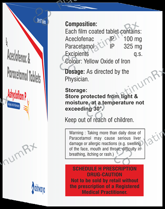 Ashycloflam P 100mg/325mg Tablet