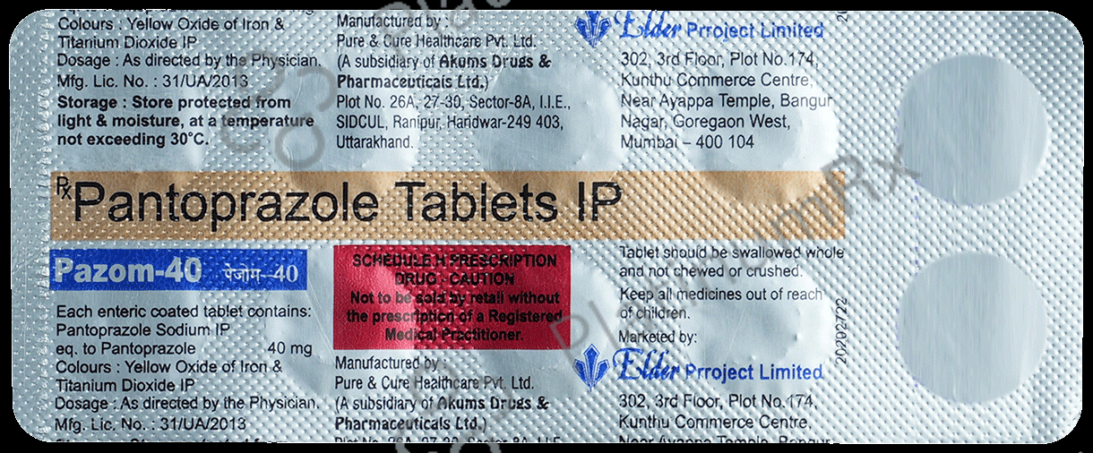 Pazom 40mg Tablet 10s
