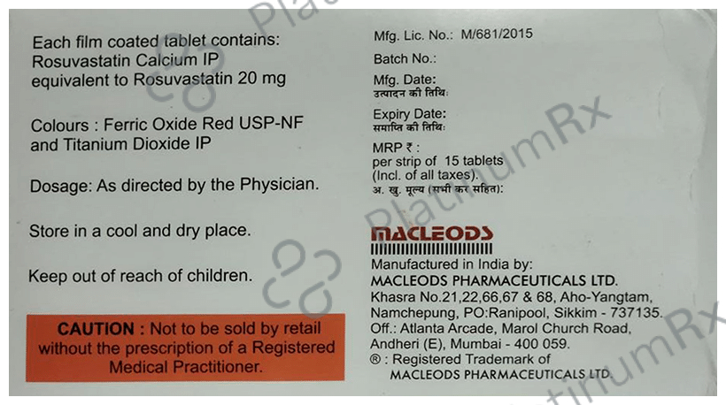 Rosumac 20mg Tablet 15s